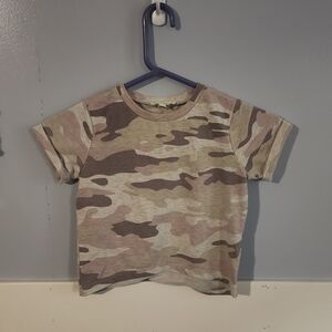 Jessica Simpson Brown Tan Camouflage Short Sleeve Tee